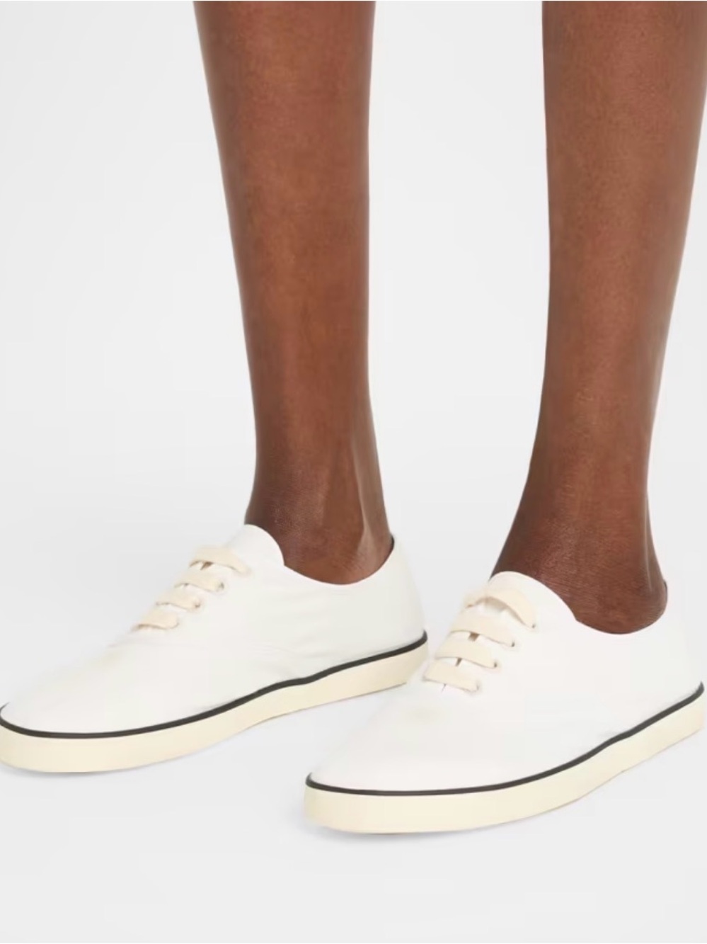 Miu Miu Cream Low-Top Canvas Sneakers